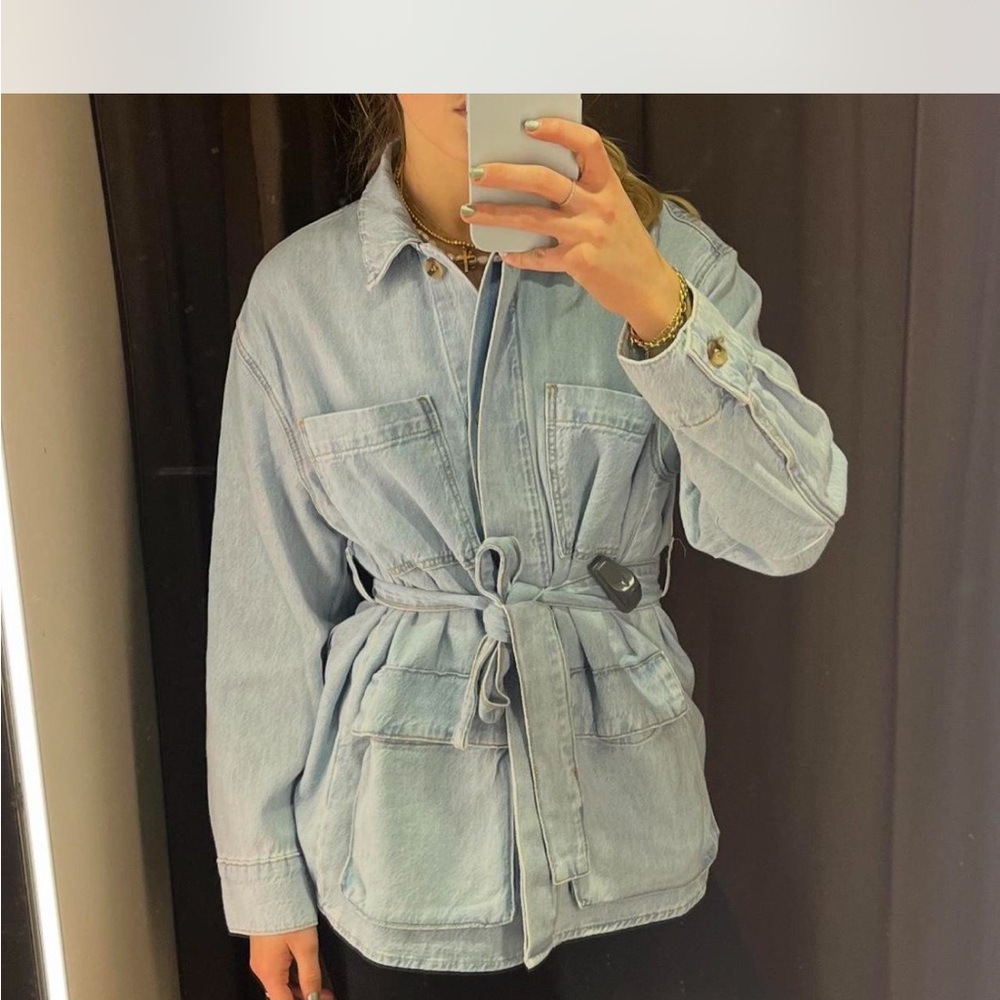 Zara Belted Denim Jacket